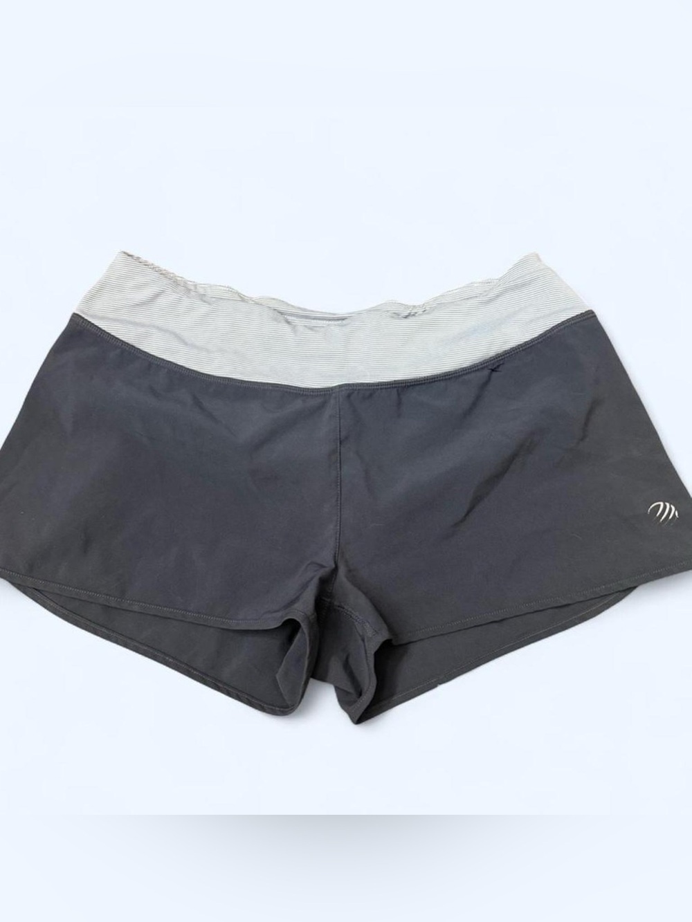 Women's Charcoal Athletic Shorts with Light Gray Waistband